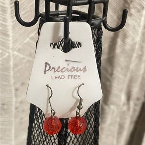 Red Crystal Drop Earrings